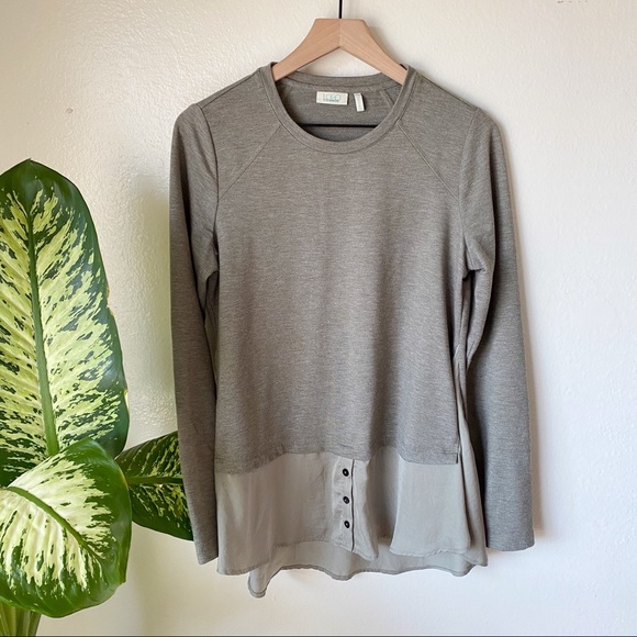 LOGO by Lori Goldstein Tops - Lori Goldstein | Olive French Terry Layered Tunic